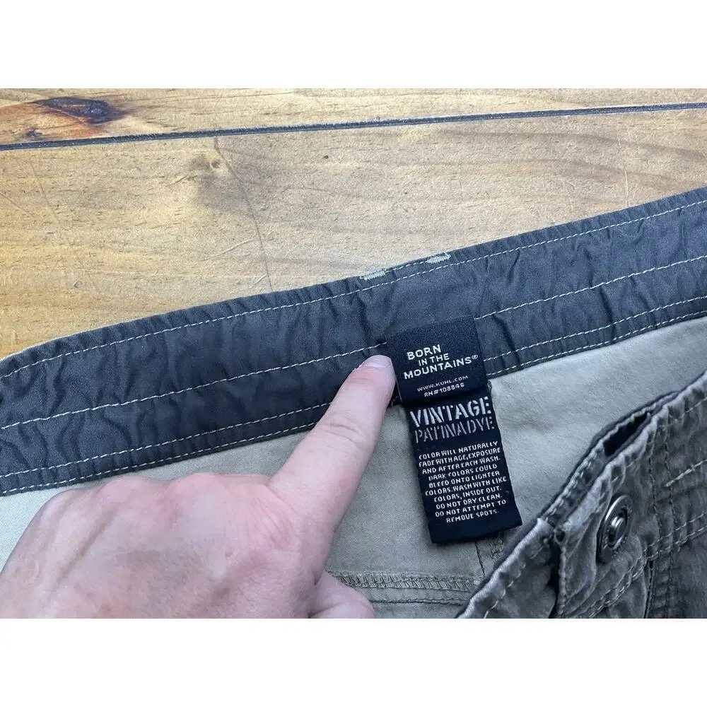 KUHL REVOLVR Mens Sz 40x30 Brown Cotton Stretch Outdoor Trail Pants